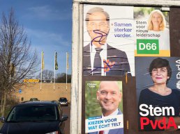 Puttenaar (18) betrapt bij het bekladden verkiezingsposter