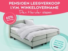 Nog twee weken Pensioen leegverkoop bij Beddenspecialist Den Herder!