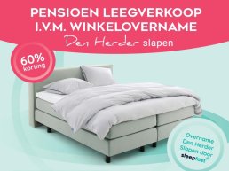 Nog twee weken Pensioen leegverkoop bij Beddenspecialist Den Herder!