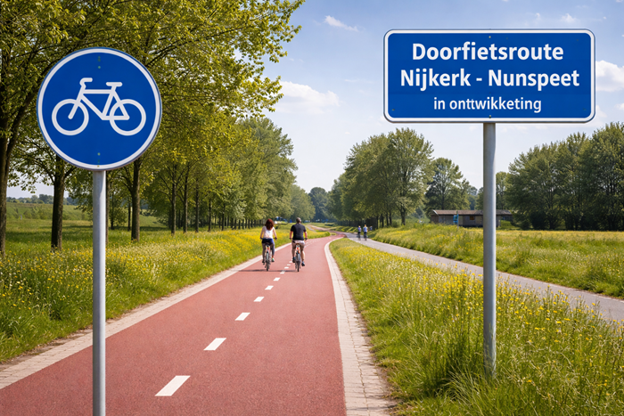 Denk mee over een doorfietsroute tussen Nijkerk en Nunspeet