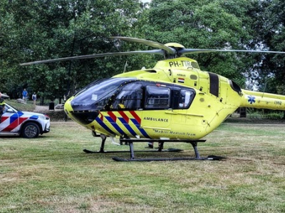 Traumahelikopter in park Groene Scheg