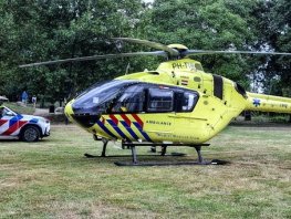 Traumahelikopter in park Groene Scheg