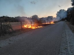 ​Brandweer blust meerdere bermbrandjes